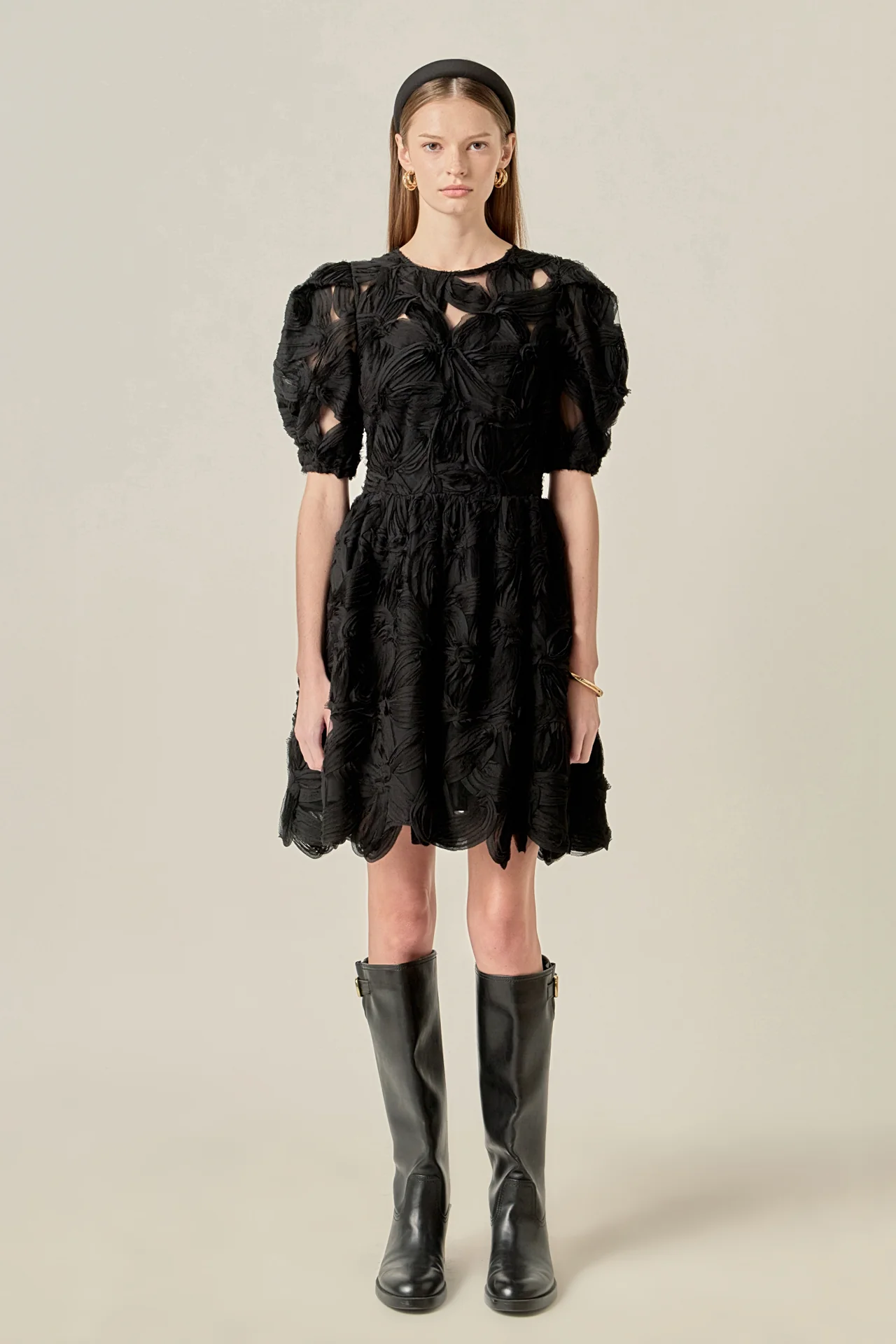 Flower Embellished Mini Dress - Image 7