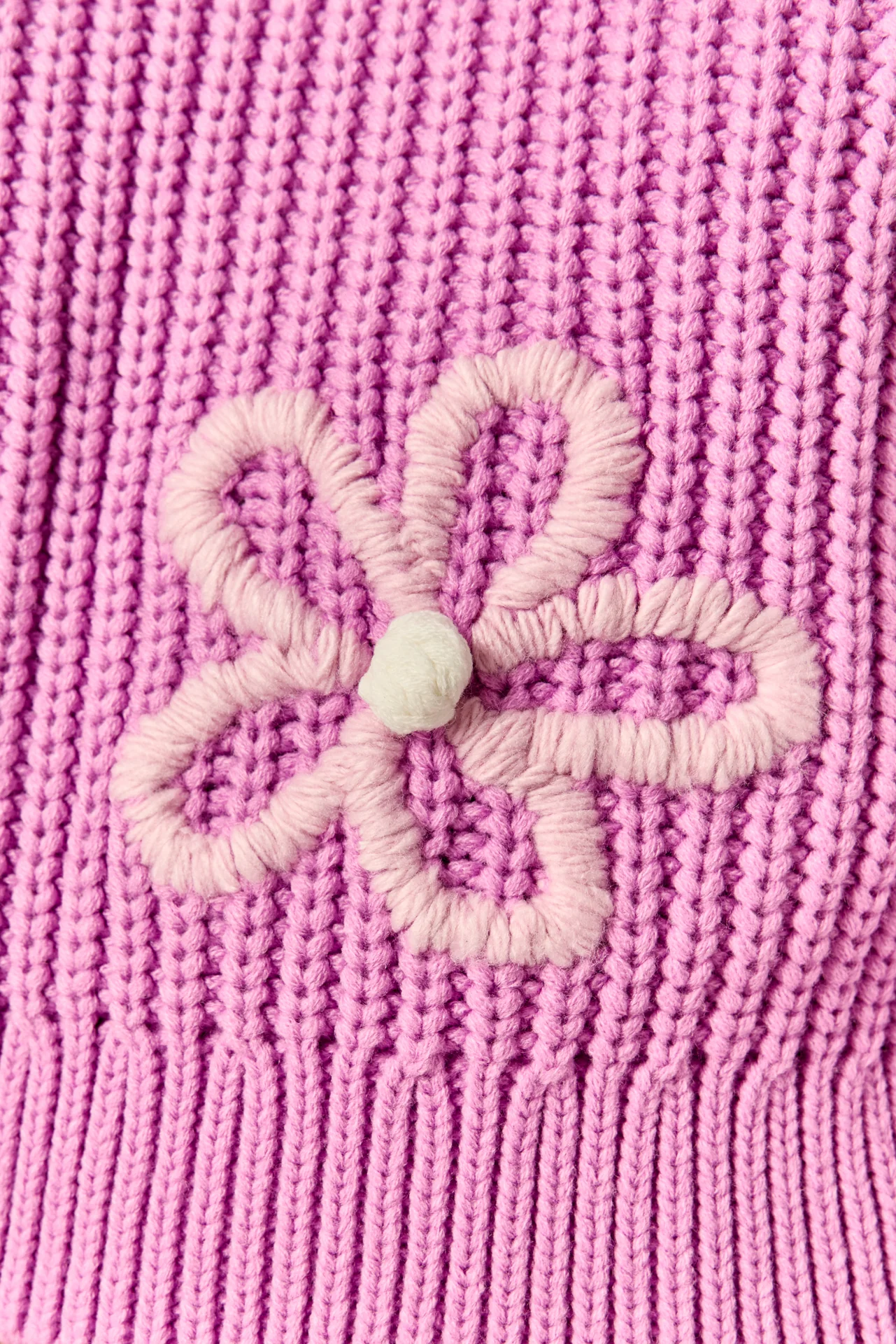 Flower Embroidery Knit Top - Image 3