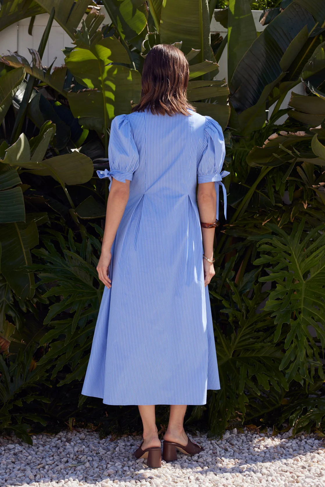 Floral Appliqué Stripe Midi Dress - Image 4