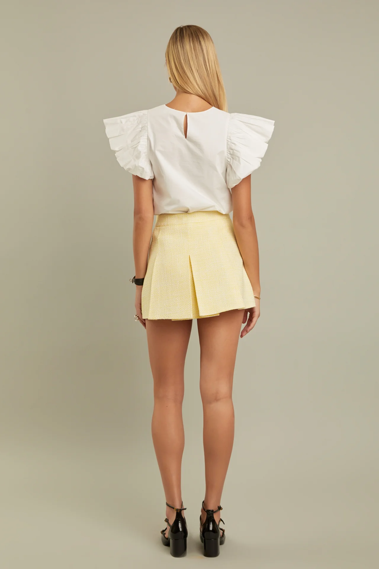Folded Ruffle Sleeve Top - Image 4