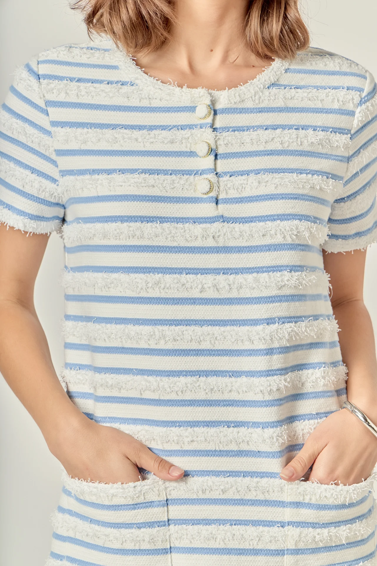 Fringed Striped Polo Mini Dress - Image 2