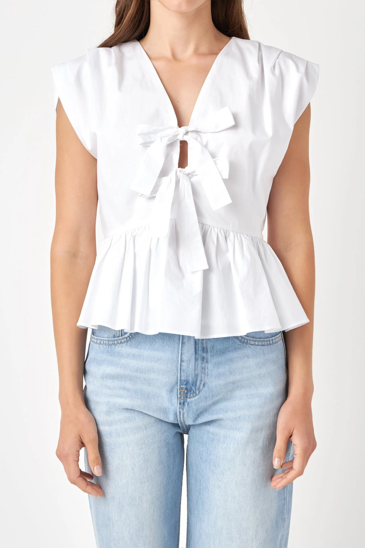 Front Double Bow Tie Top - Image 2