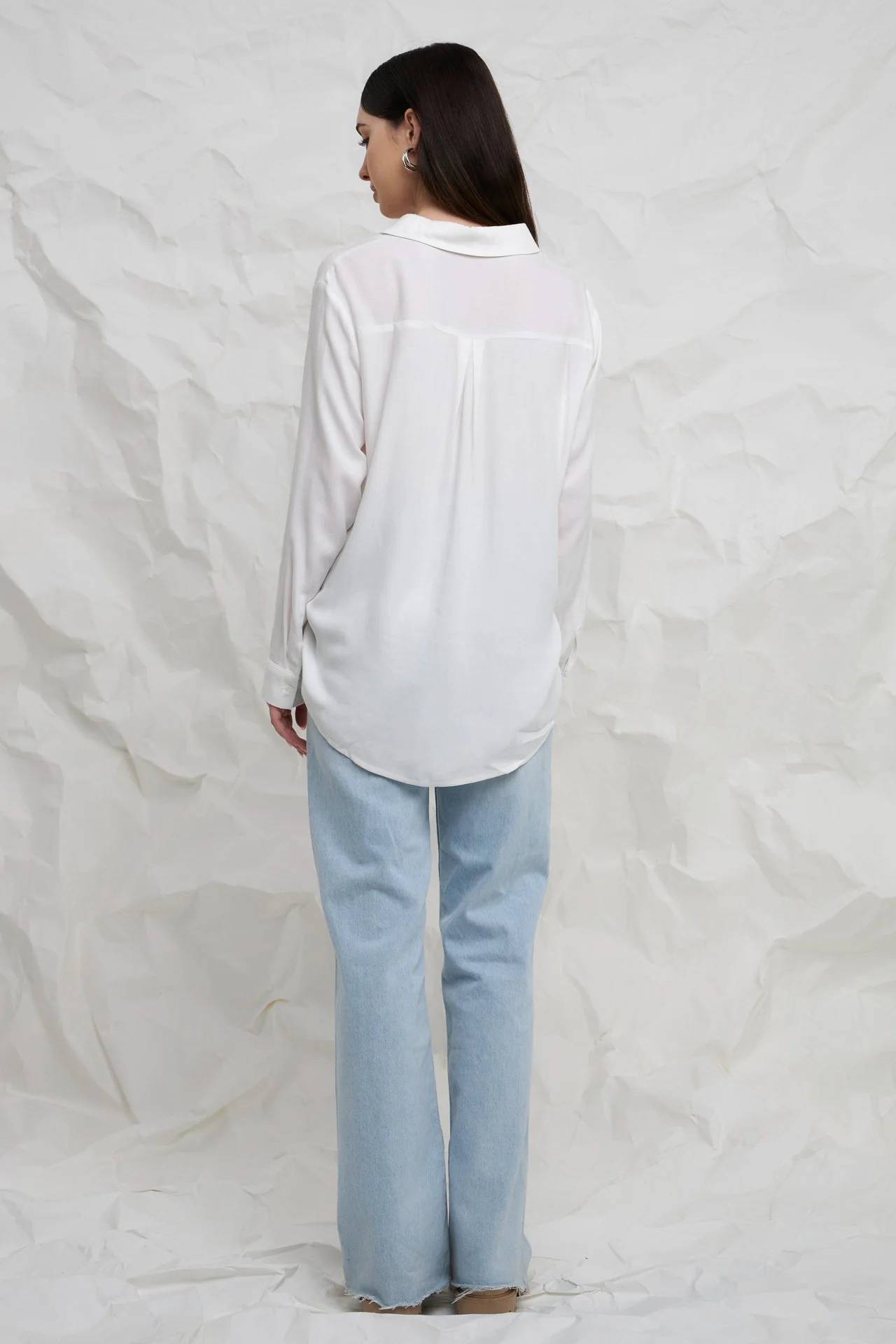 Front Tie Oversized Collared Top - Image 4