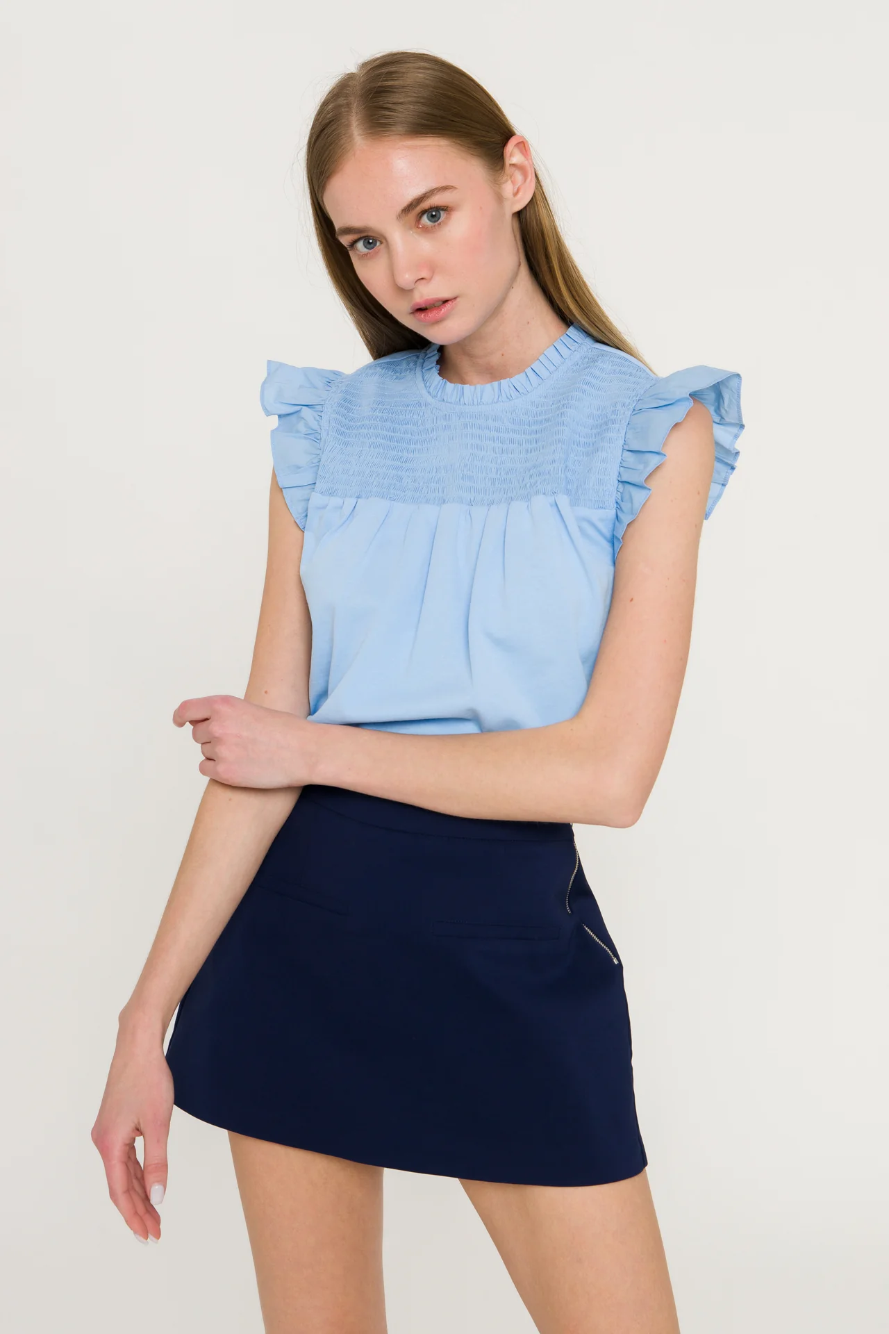 Front Welt Pockets Skort - Image 48