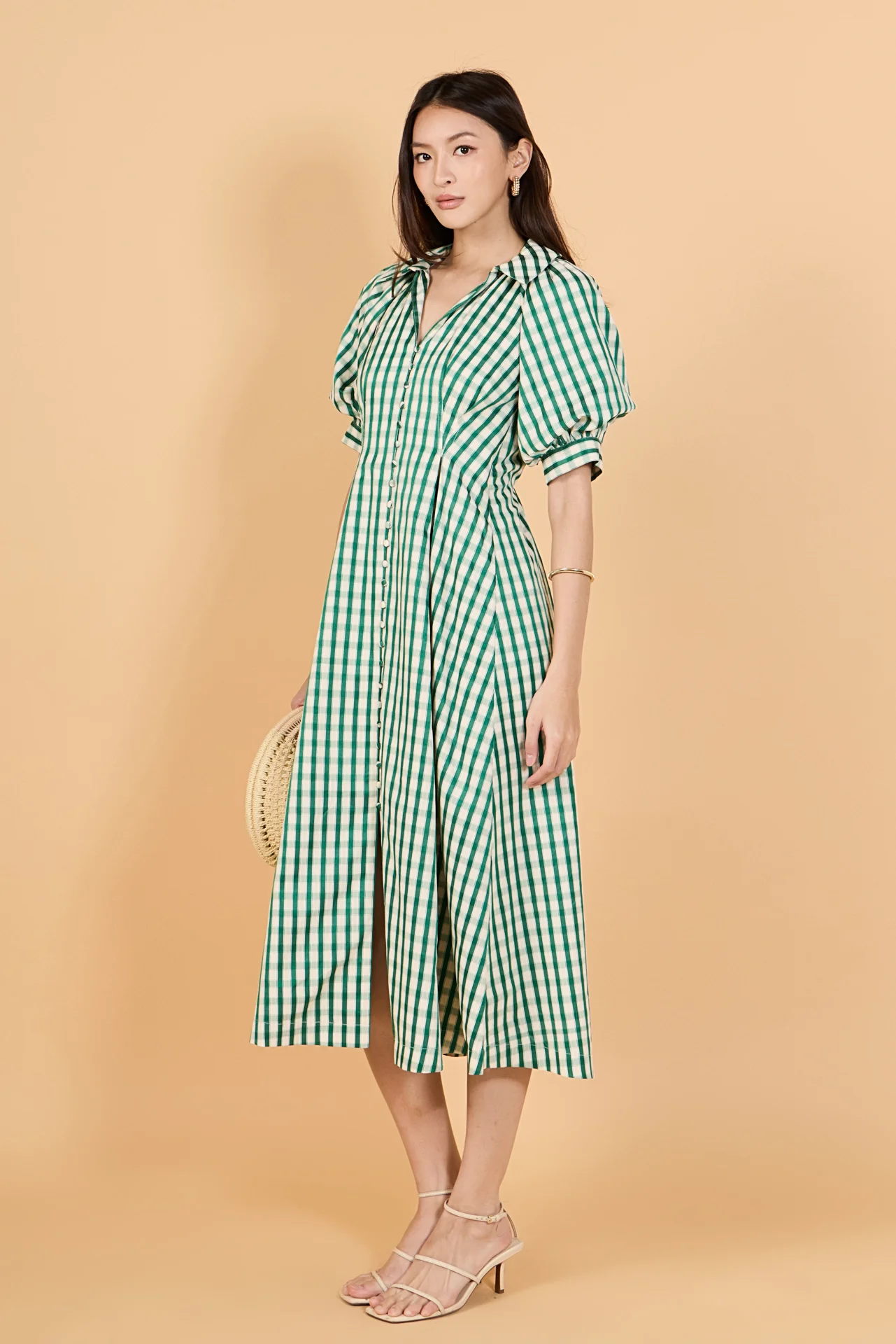 Gingham Check Midi Dress - Image 3