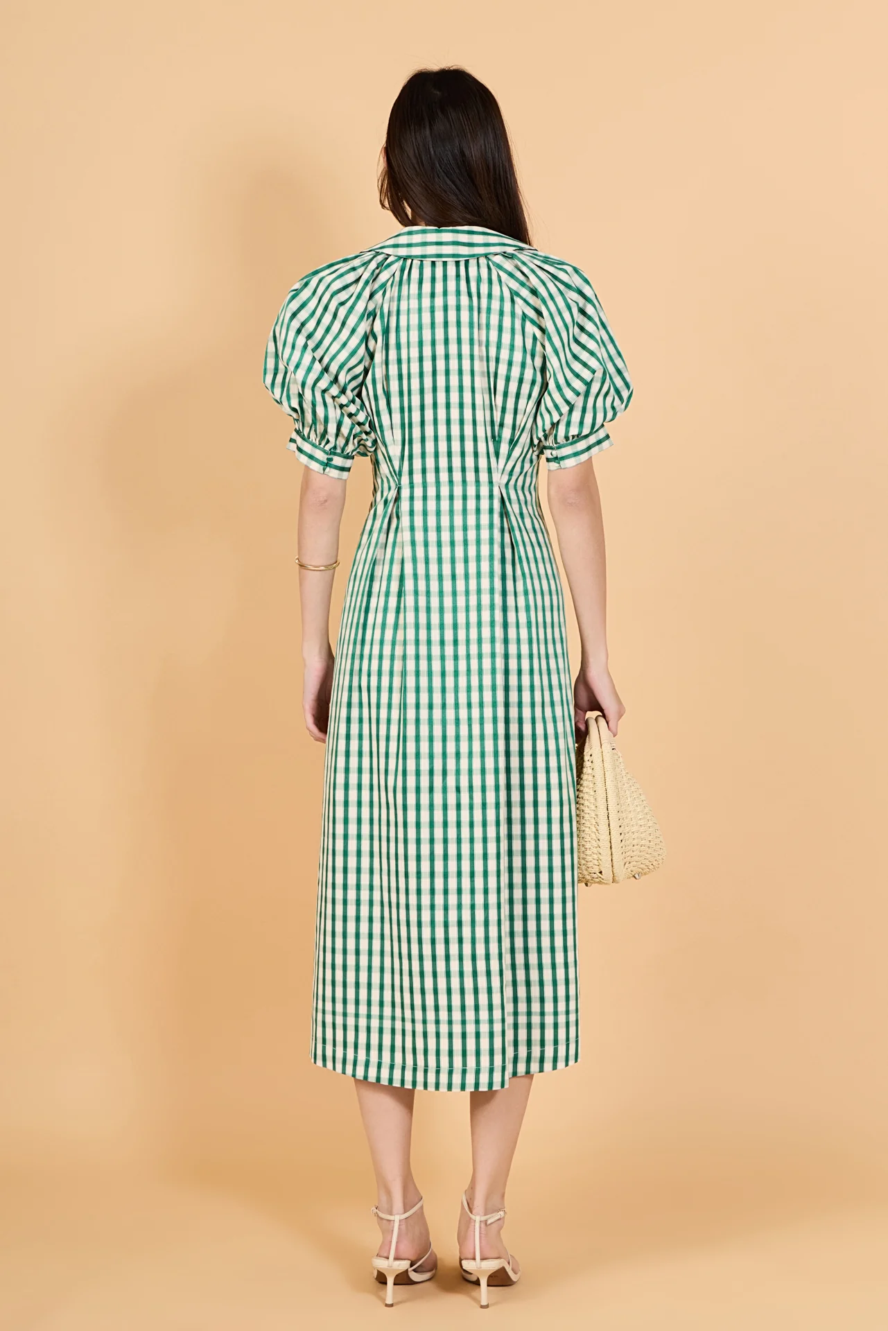 Gingham Check Midi Dress - Image 4