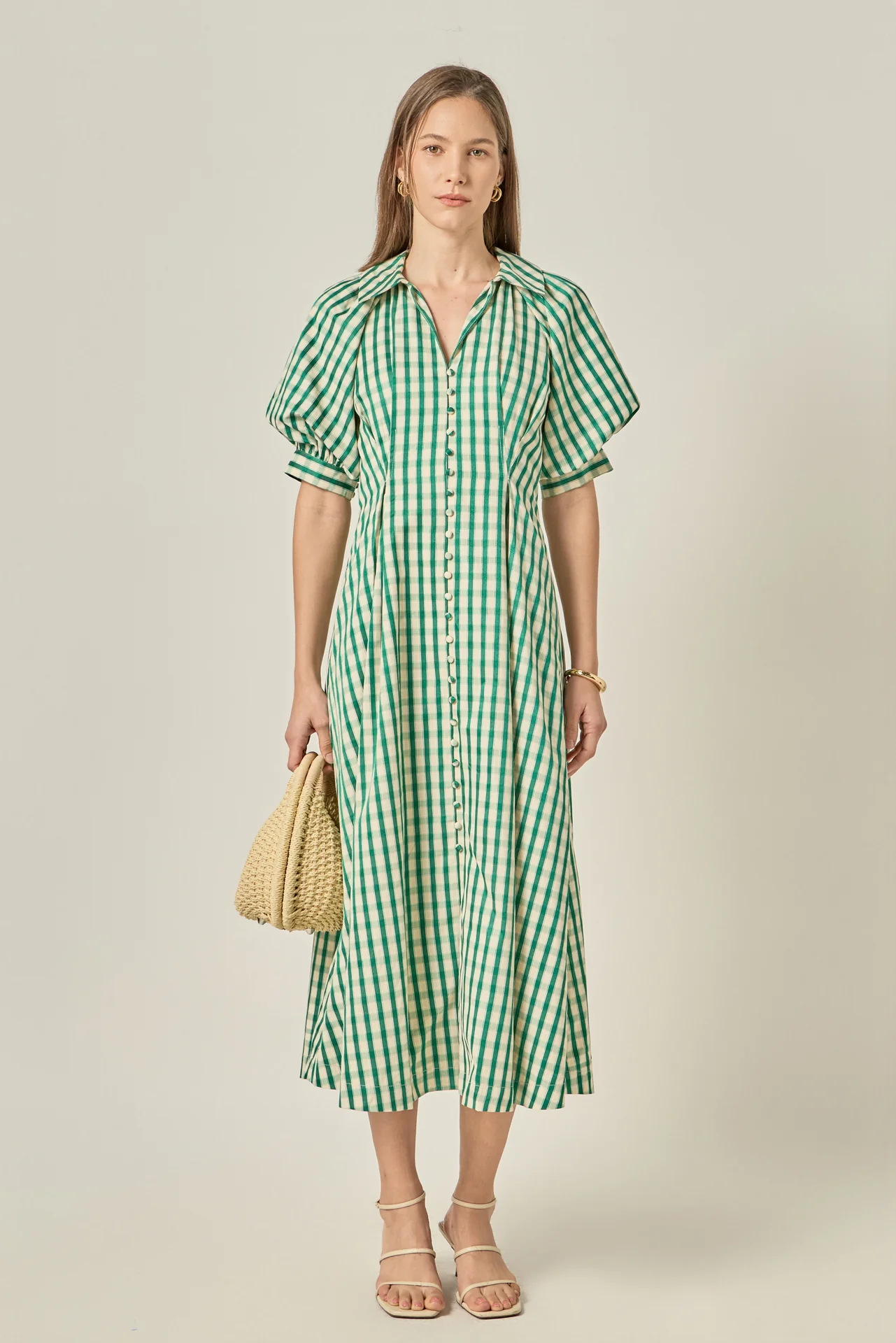 Gingham Check Midi Dress - Image 6