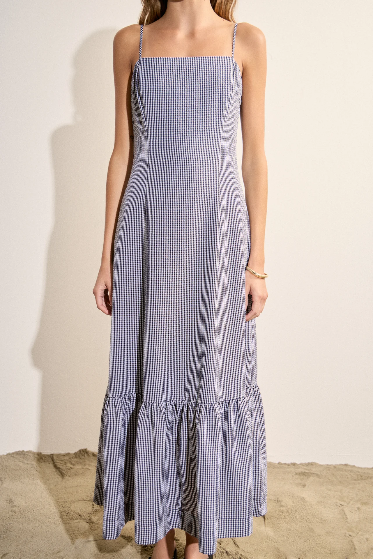 Gingham Square Neck Maxi Dress - Image 2