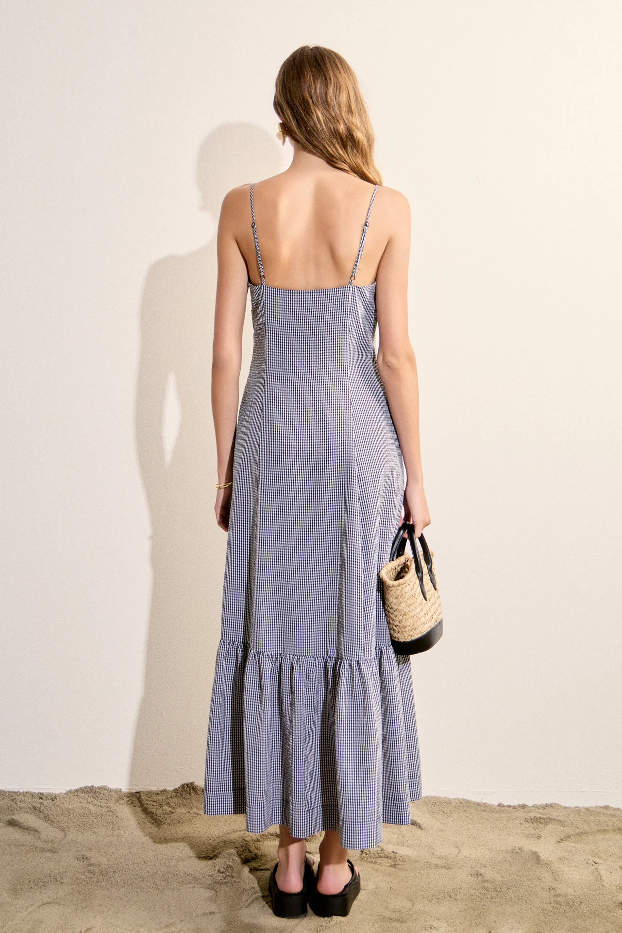 Gingham Square Neck Maxi Dress - Image 4