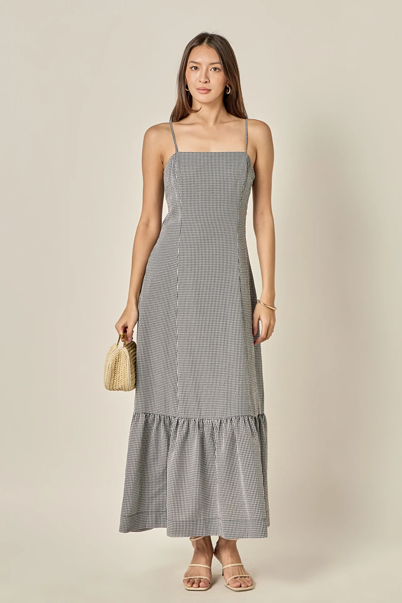 Gingham Square Neck Maxi Dress - Image 6