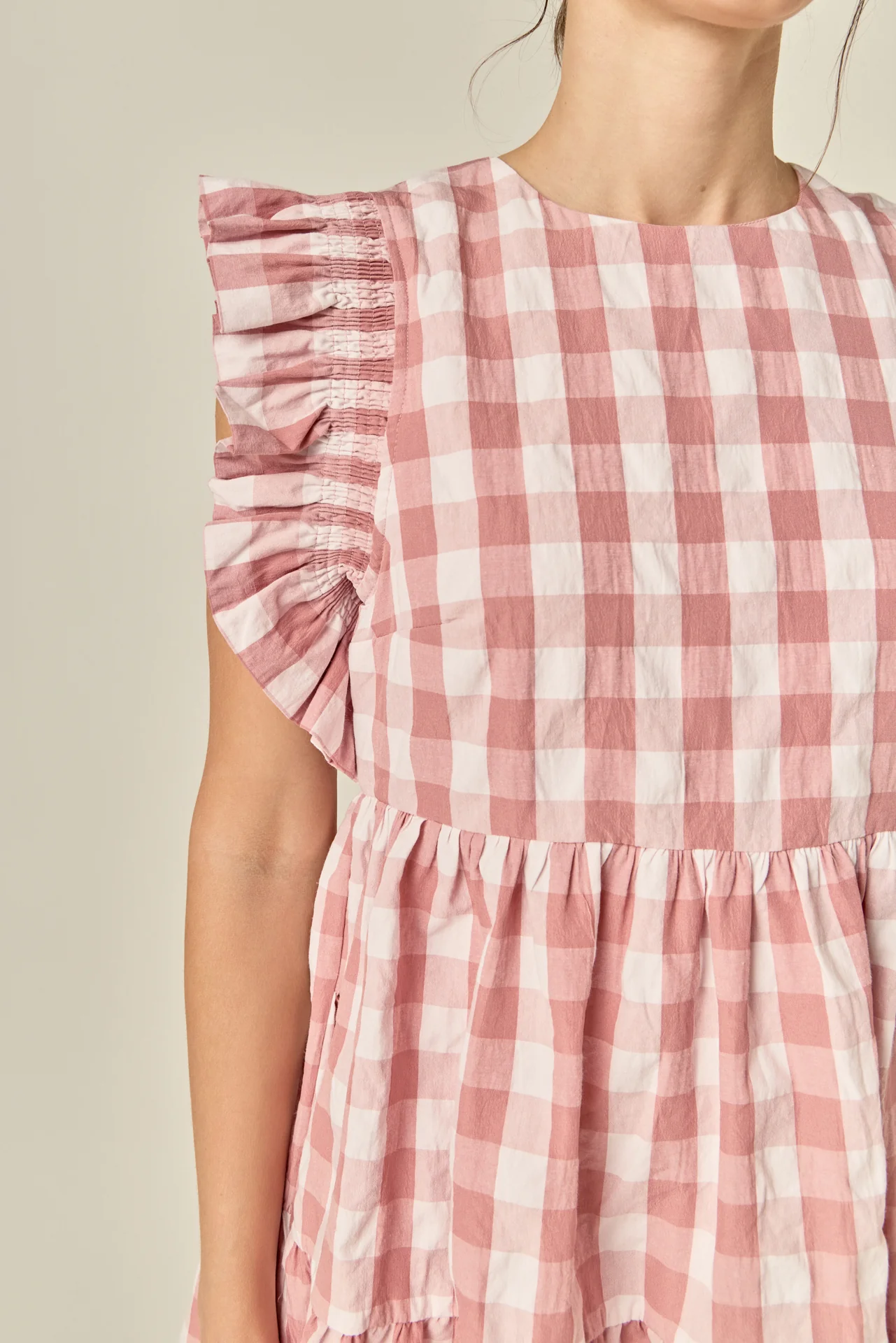 Gingham Mini Dress - Image 3