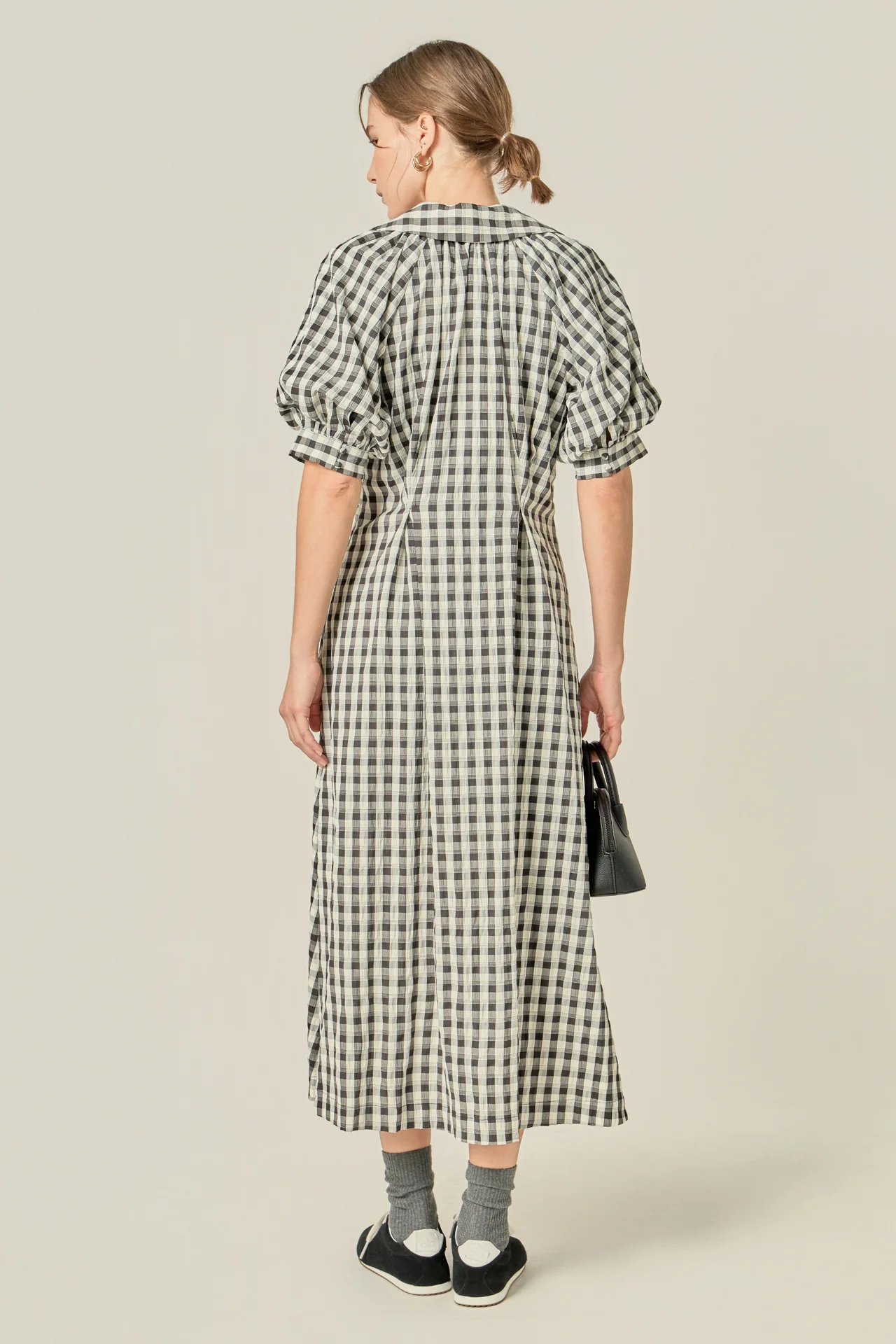 Gingham Puff Sleeve Dress - Image 10