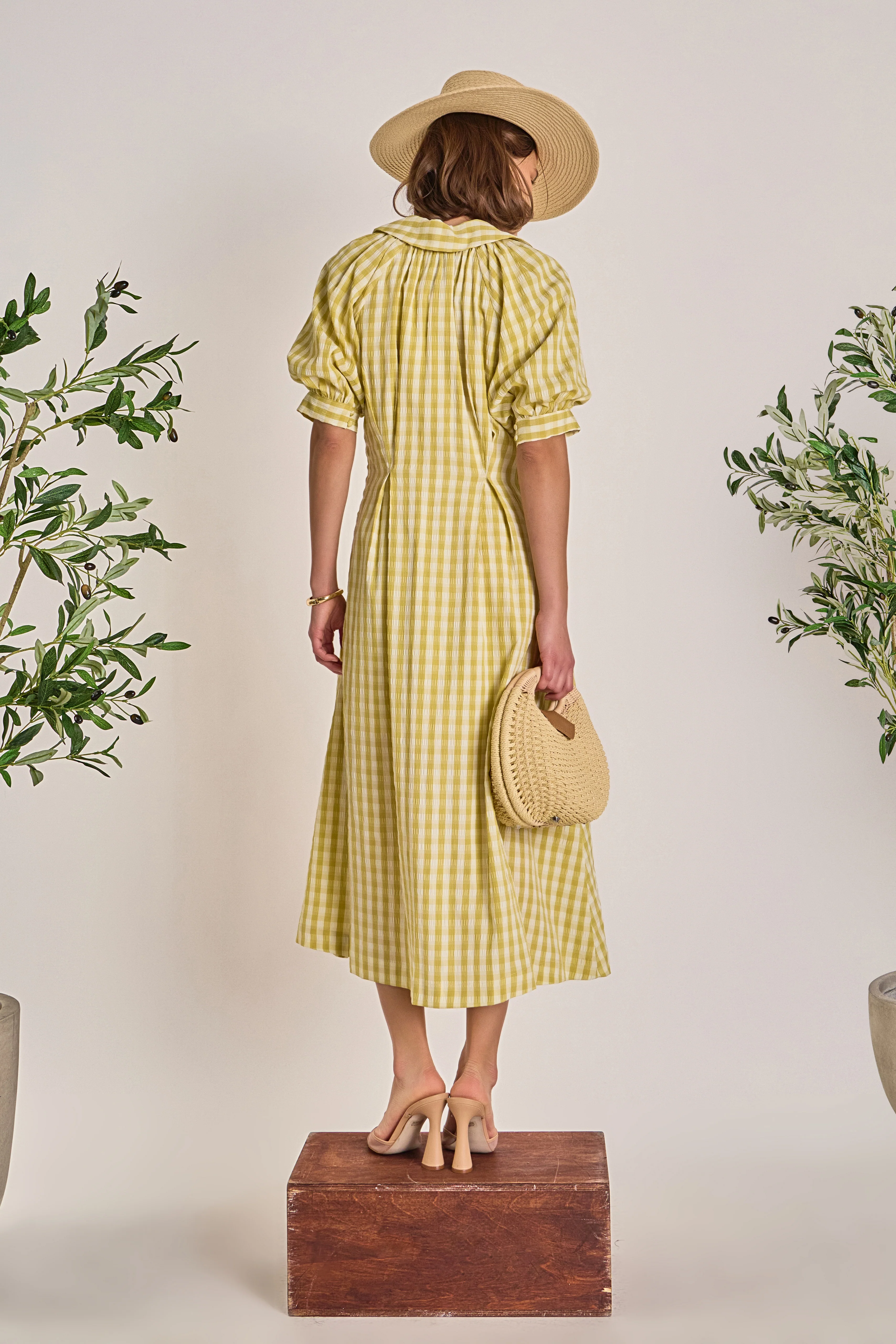 Gingham Puff Sleeve Dress - Image 4