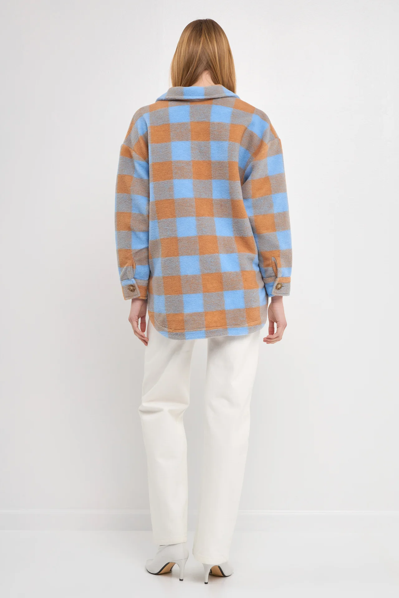 Gingham Shacket with Front Double Pockets - Image 4