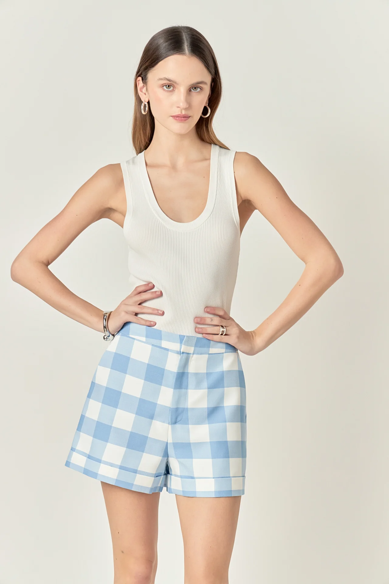 Tailored Gingham Shorts - Image 6