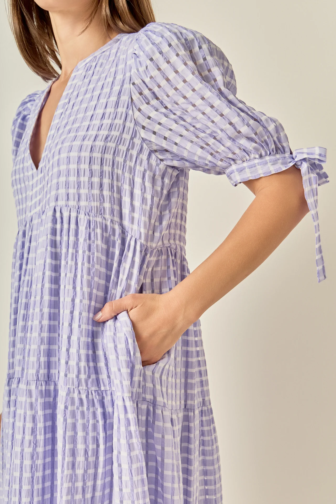 Gingham Tiered Midi Dress - Image 10