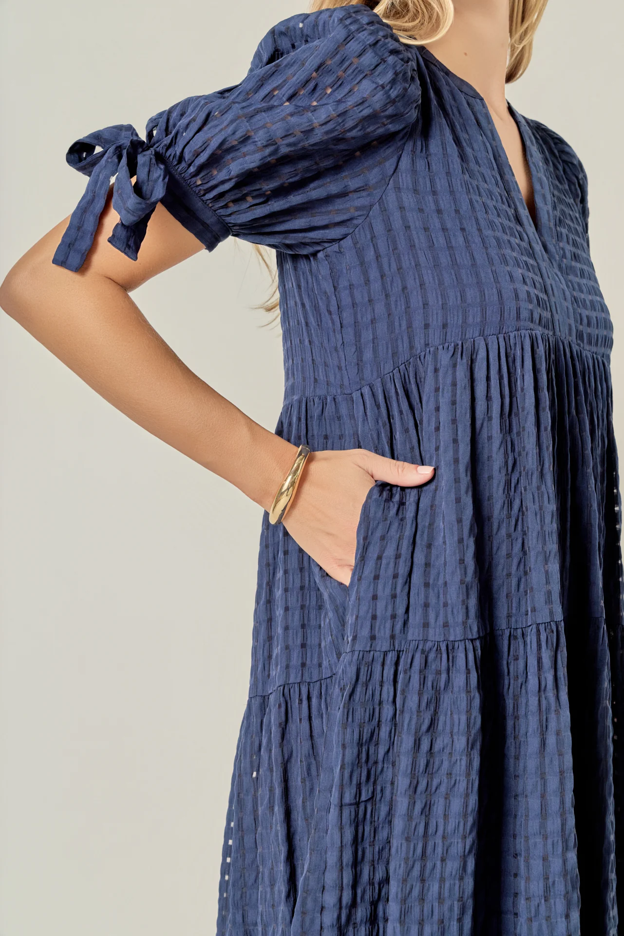 Gingham Tiered Midi Dress - Image 16