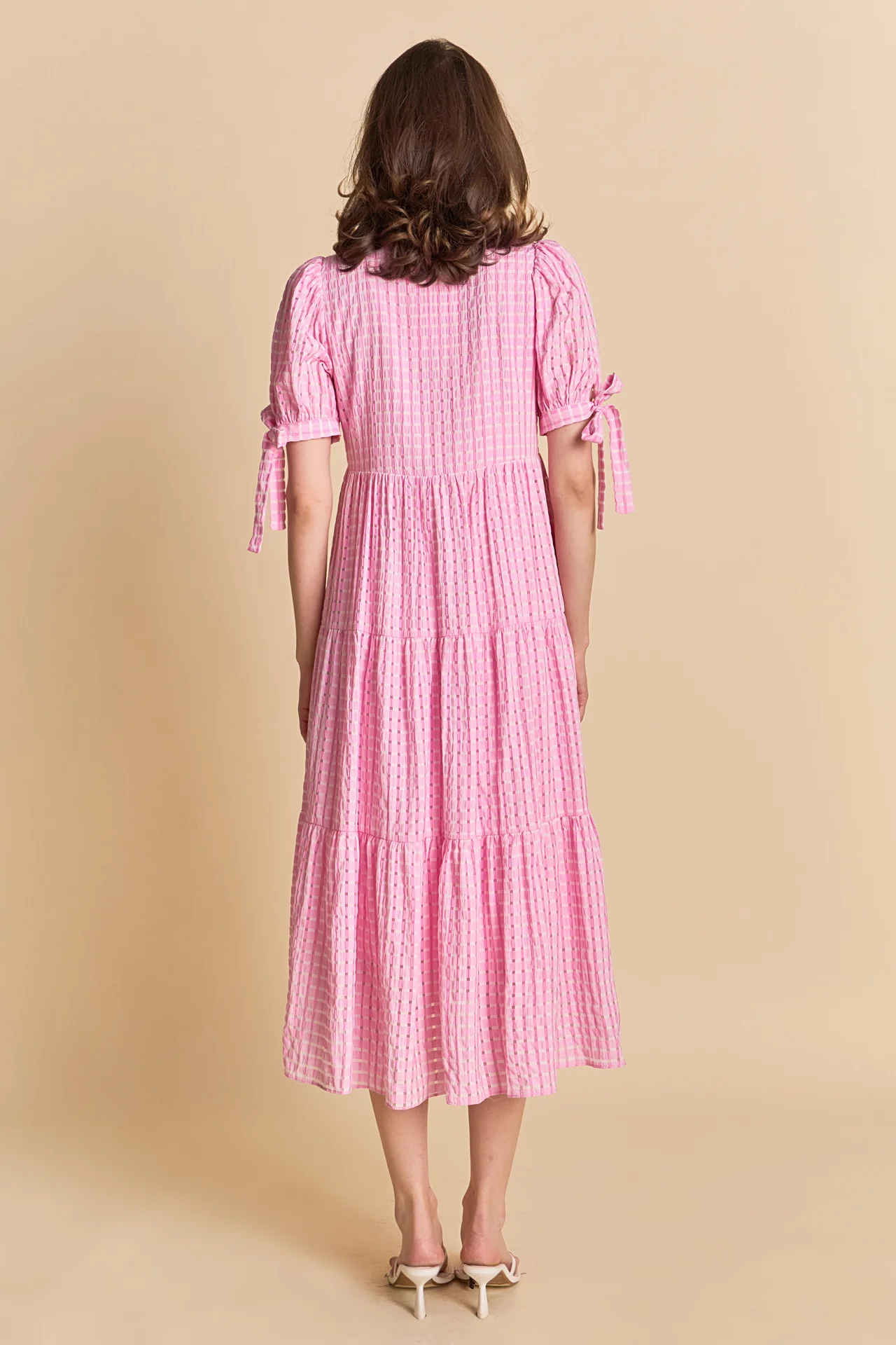 Gingham Tiered Midi Dress - Image 23