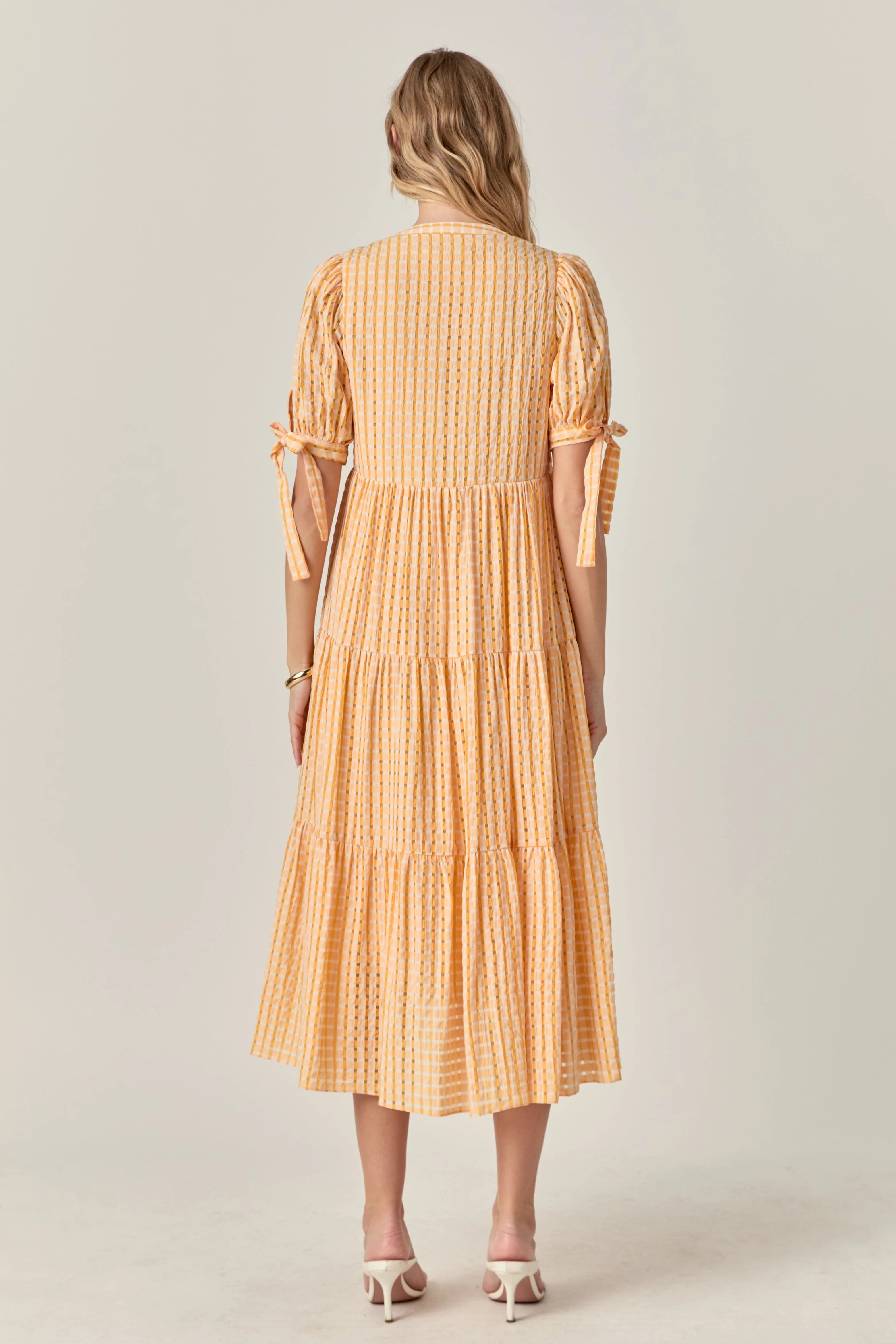 Gingham Tiered Midi Dress - Image 28