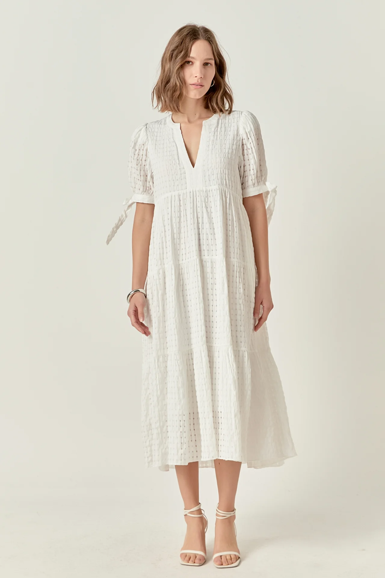 Gingham Tiered Midi Dress - Image 30