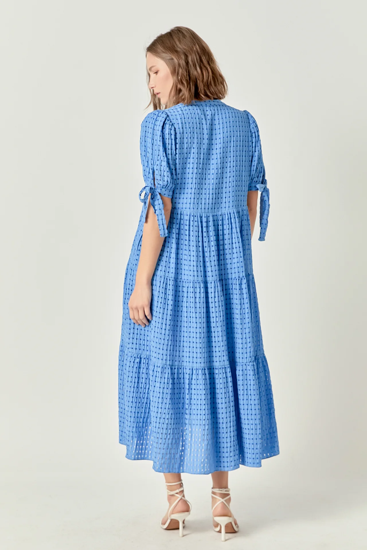 Gingham Tiered Midi Dress - Image 38