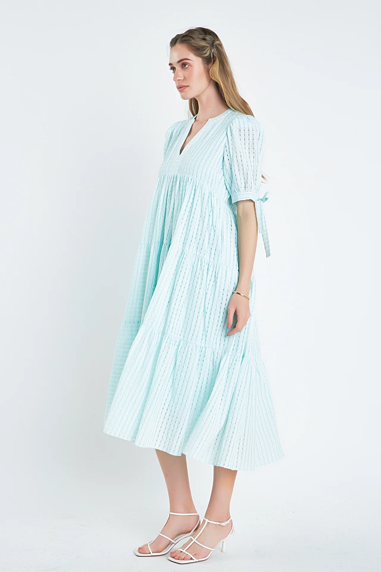 Gingham Tiered Midi Dress - Image 42