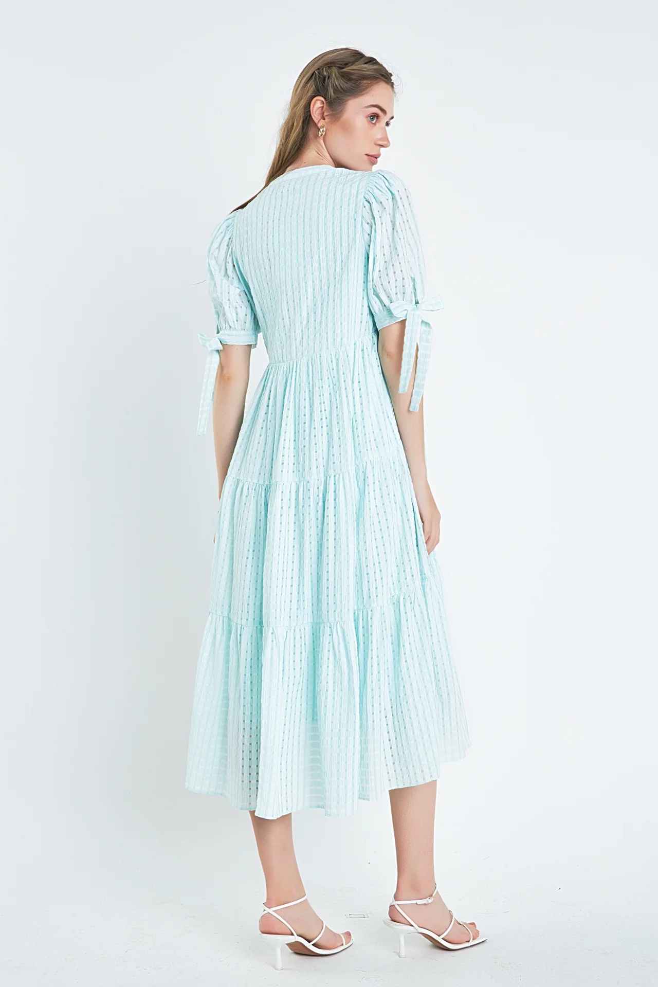 Gingham Tiered Midi Dress - Image 43