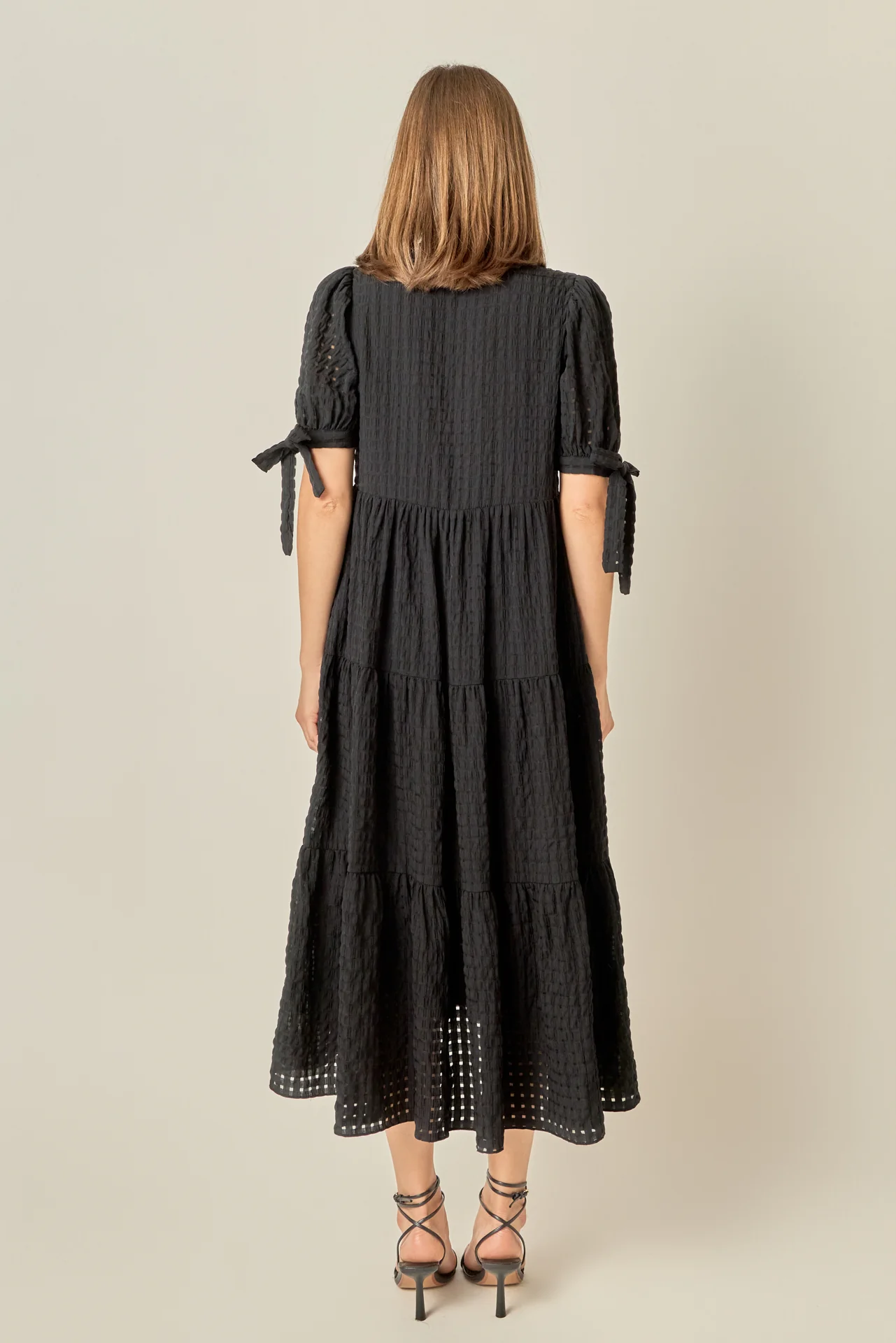 Gingham Tiered Midi Dress - Image 5