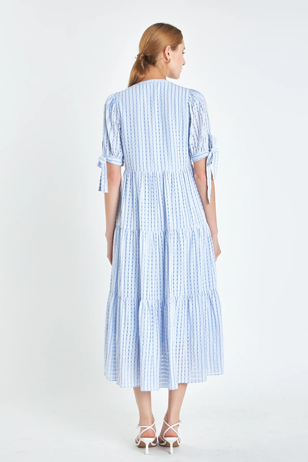 Gingham Tiered Midi Dress - Image 53