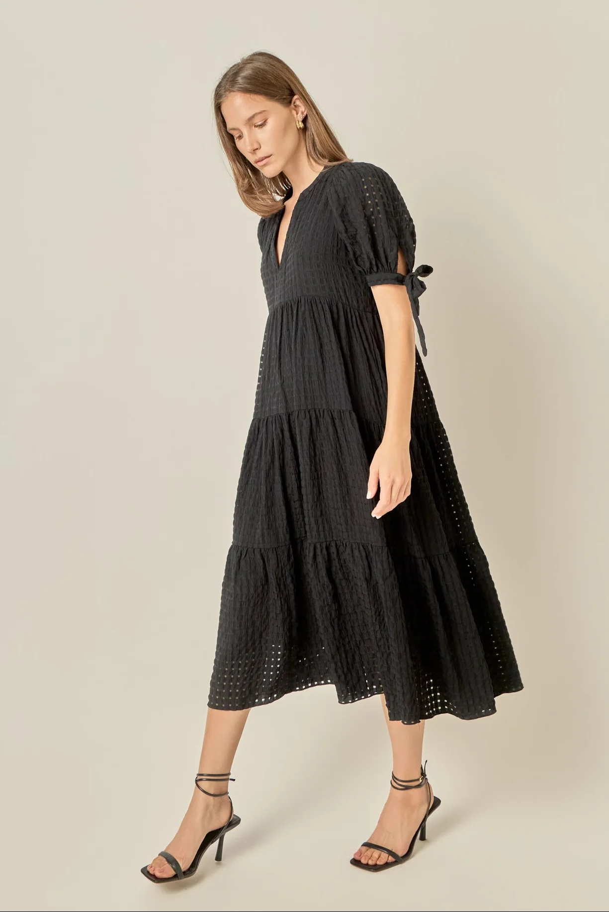Gingham Tiered Midi Dress - Image 6