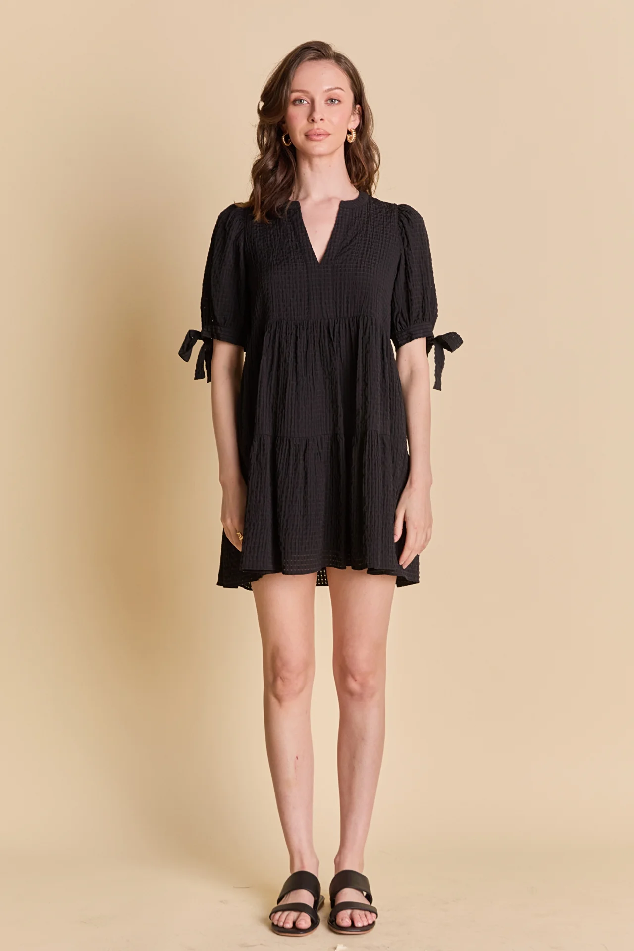 Gingham Tiered Mini Dress - Image 12