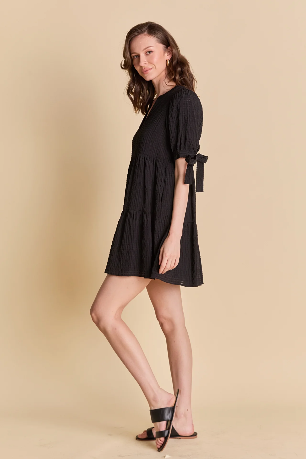 Gingham Tiered Mini Dress - Image 14
