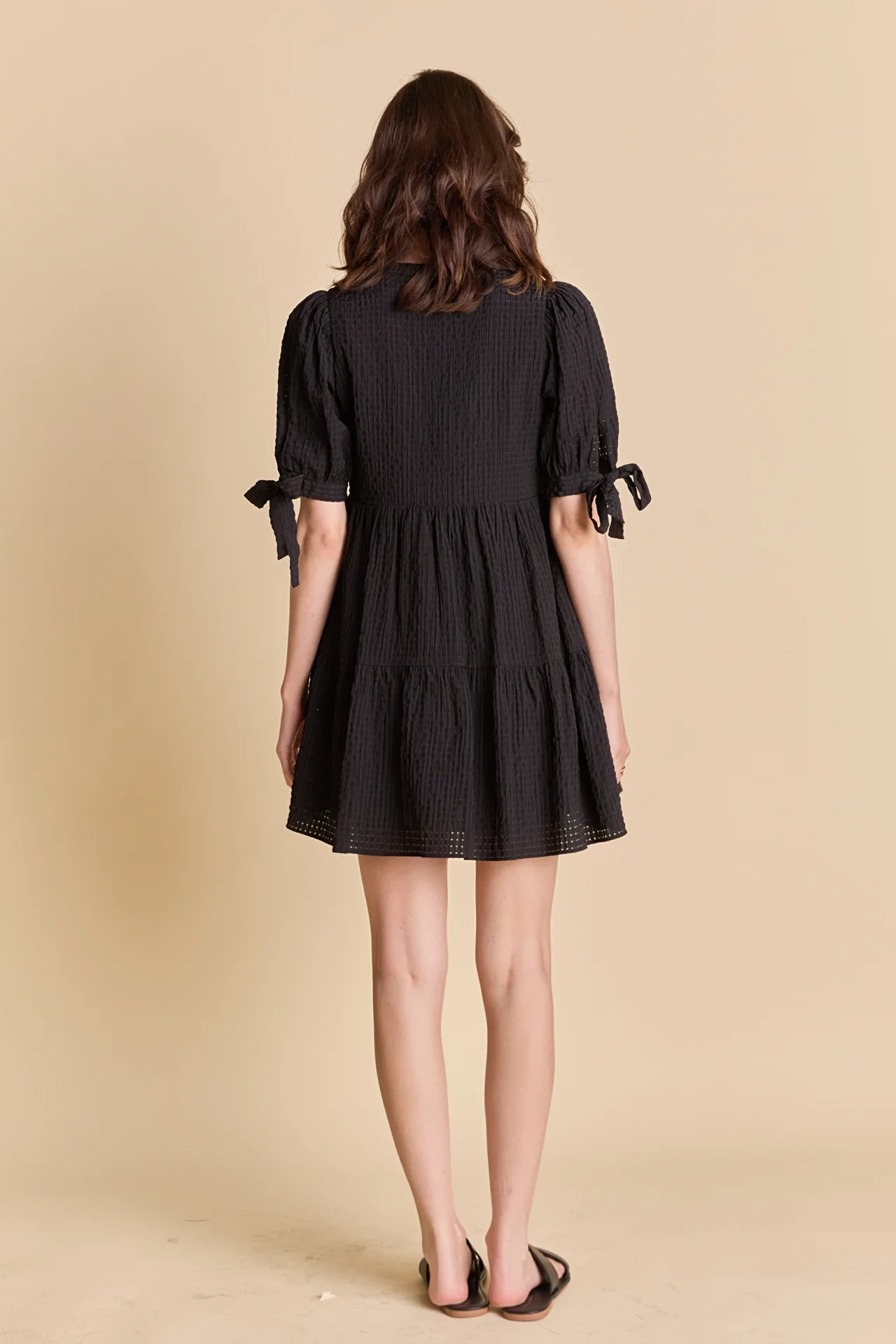 Gingham Tiered Mini Dress - Image 15