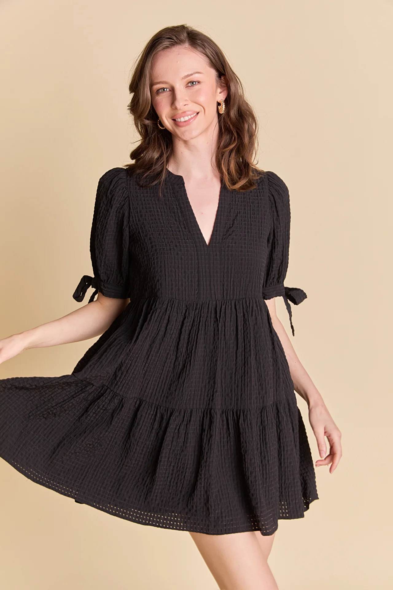 Gingham Tiered Mini Dress - Image 16