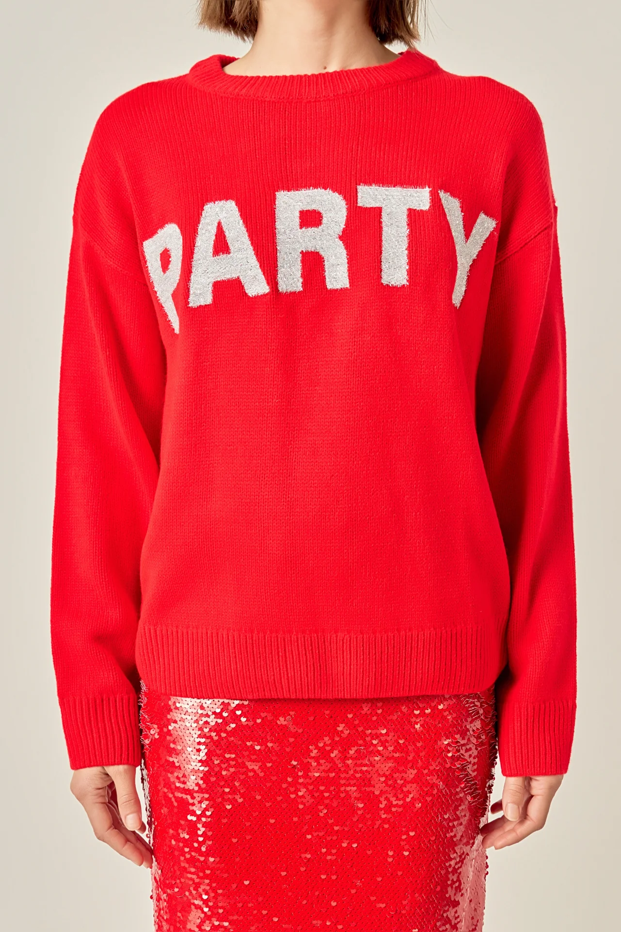Party Glitter Lettering Sweater - Image 2