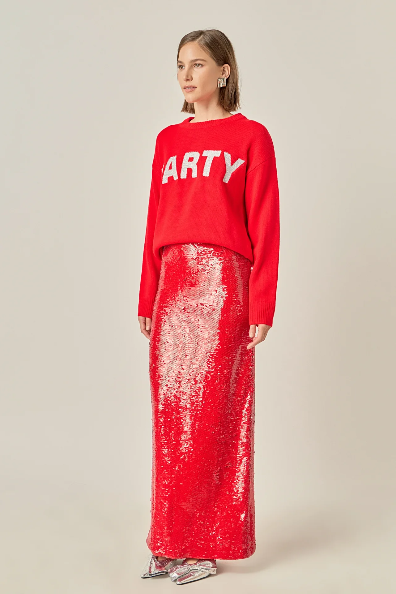 Party Glitter Lettering Sweater - Image 3
