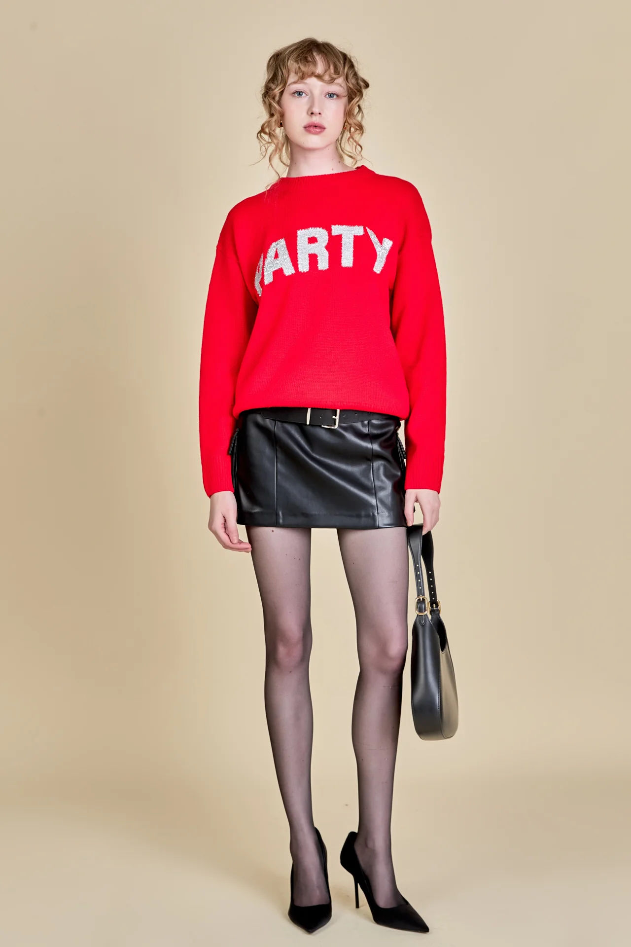 Party Glitter Lettering Sweater - Image 6