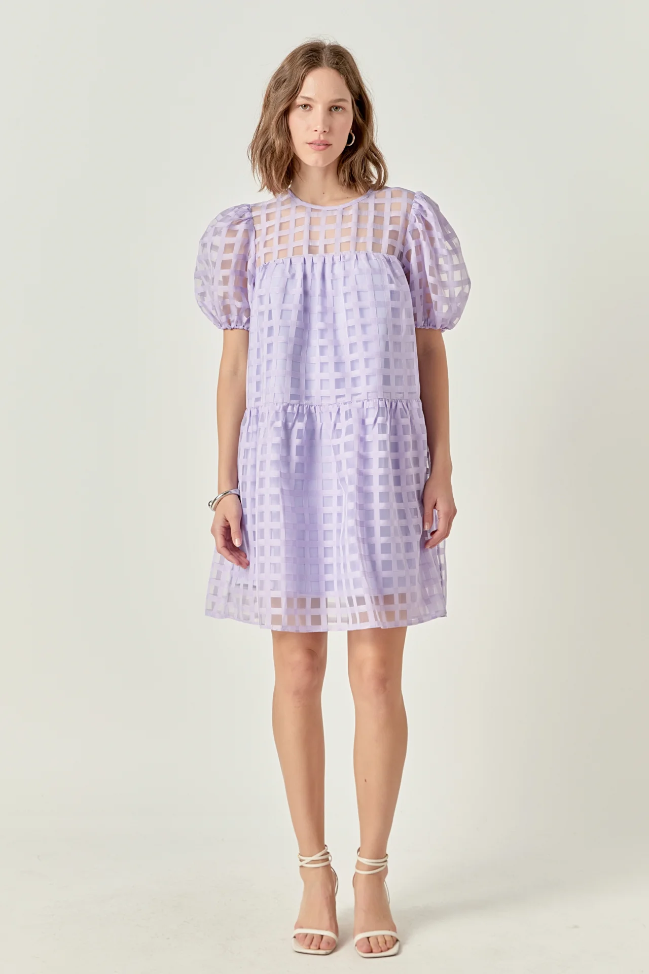Gridded Organza Mini Dress - Image 16