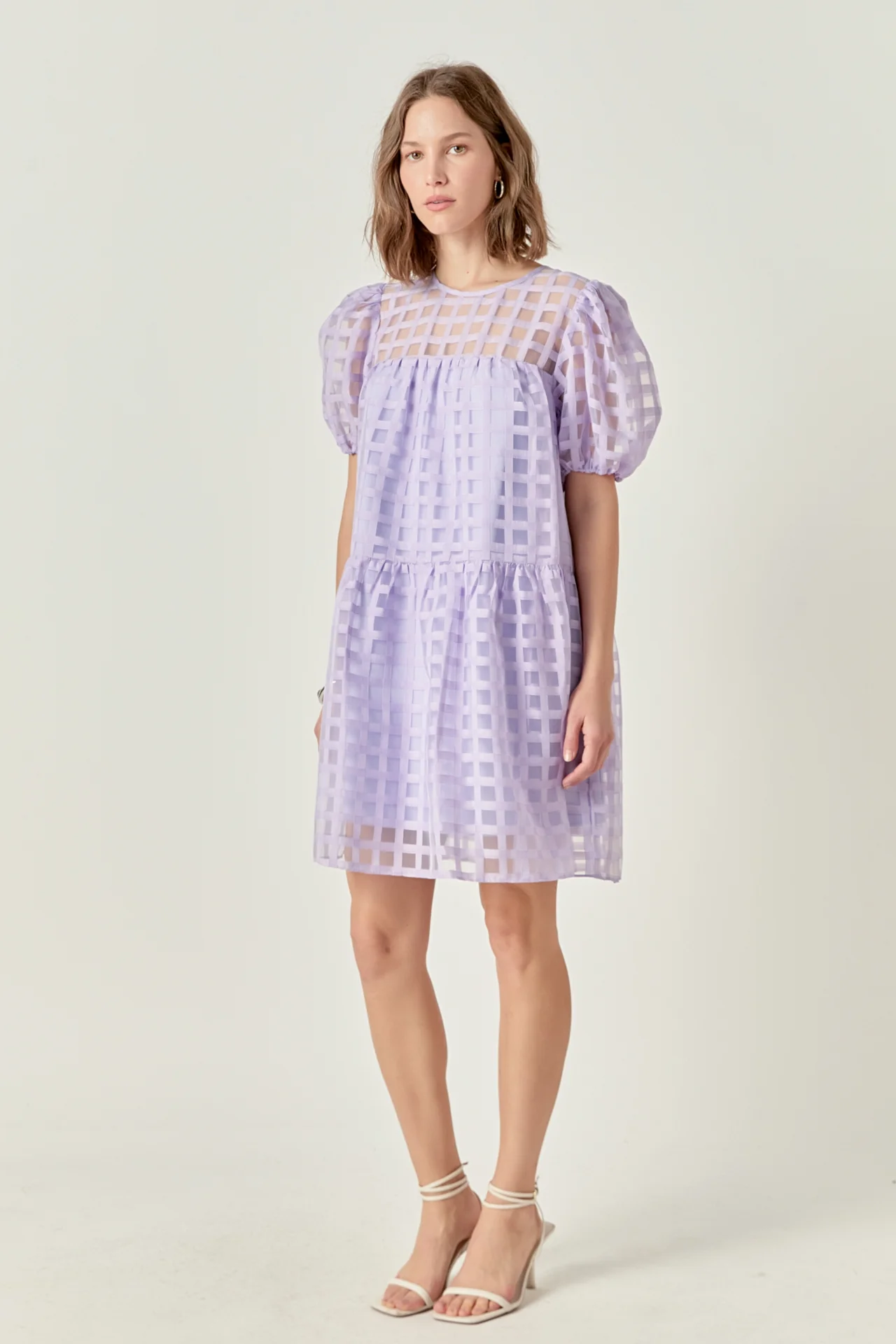 Gridded Organza Mini Dress - Image 18