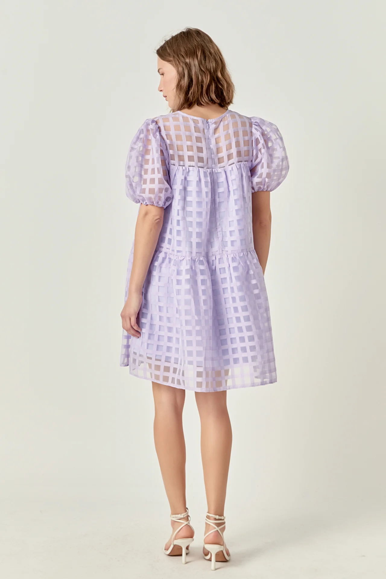 Gridded Organza Mini Dress - Image 19