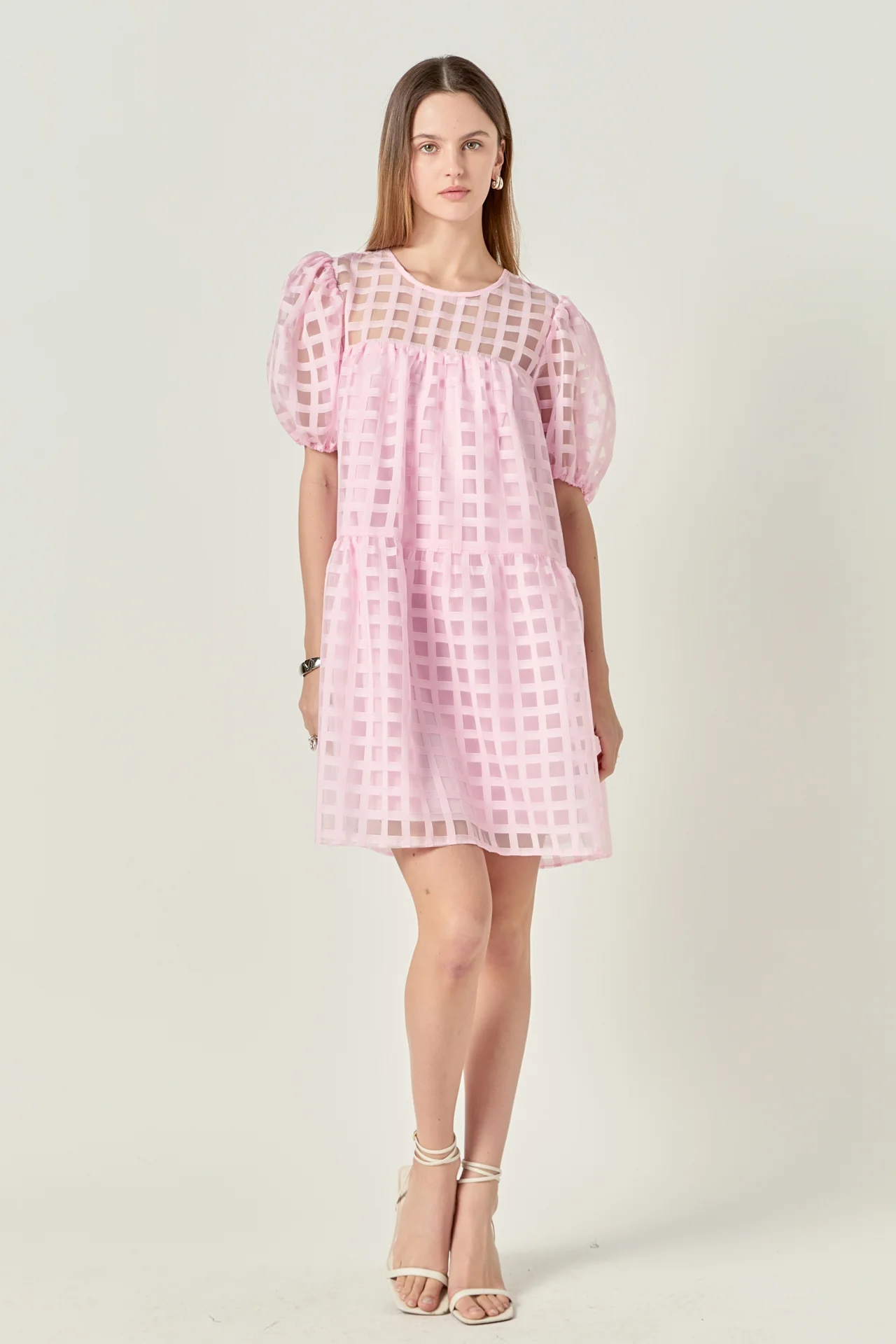 Gridded Organza Mini Dress - Image 21