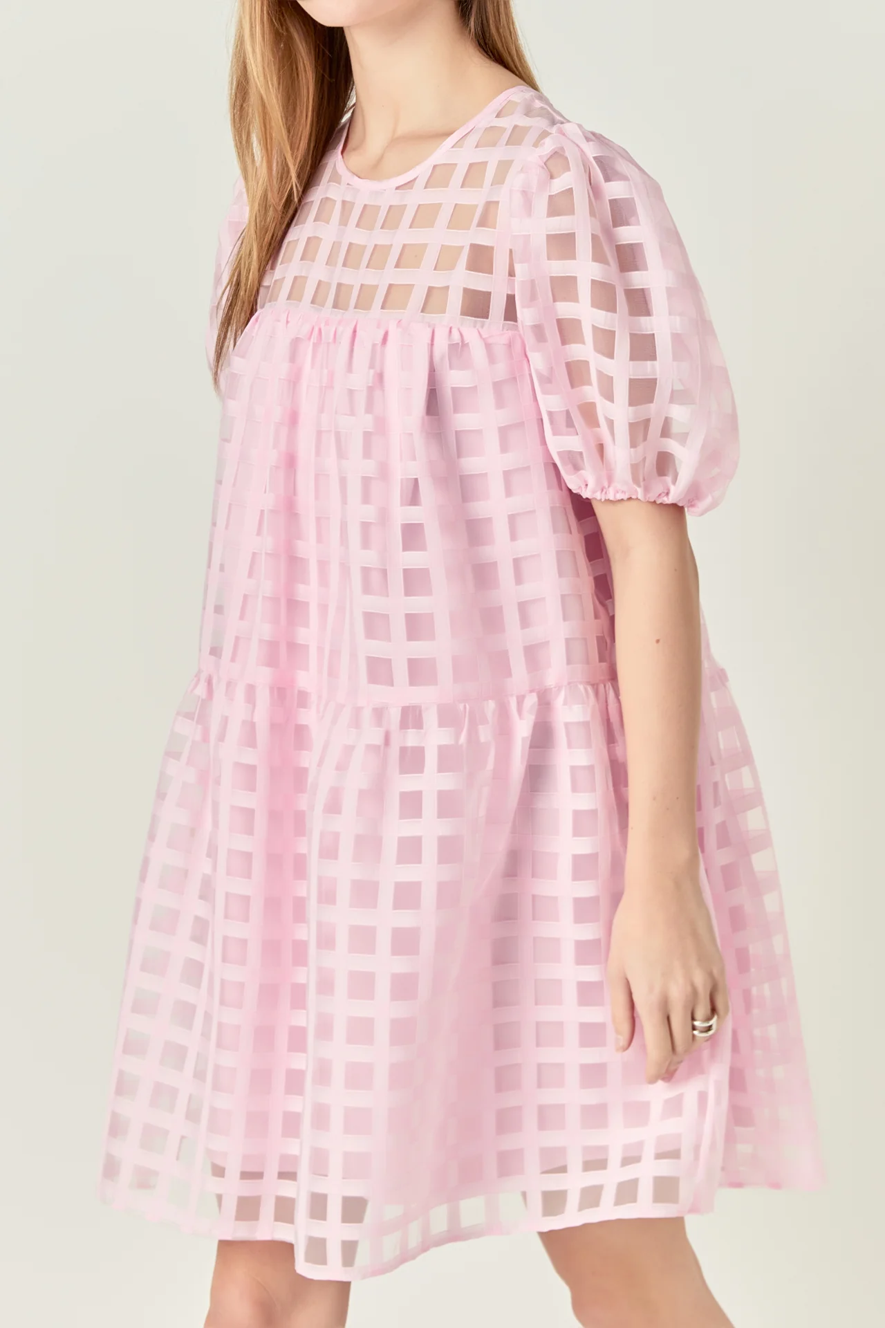 Gridded Organza Mini Dress - Image 22