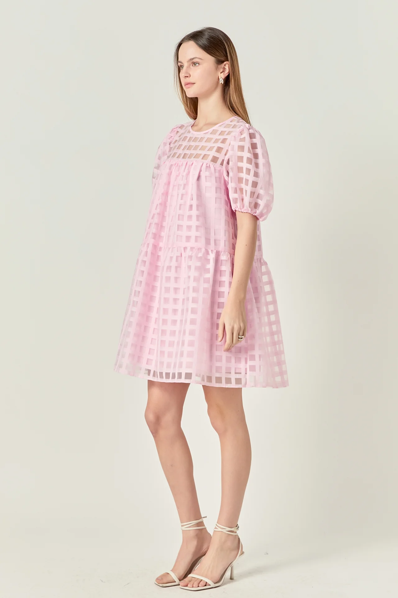 Gridded Organza Mini Dress - Image 23