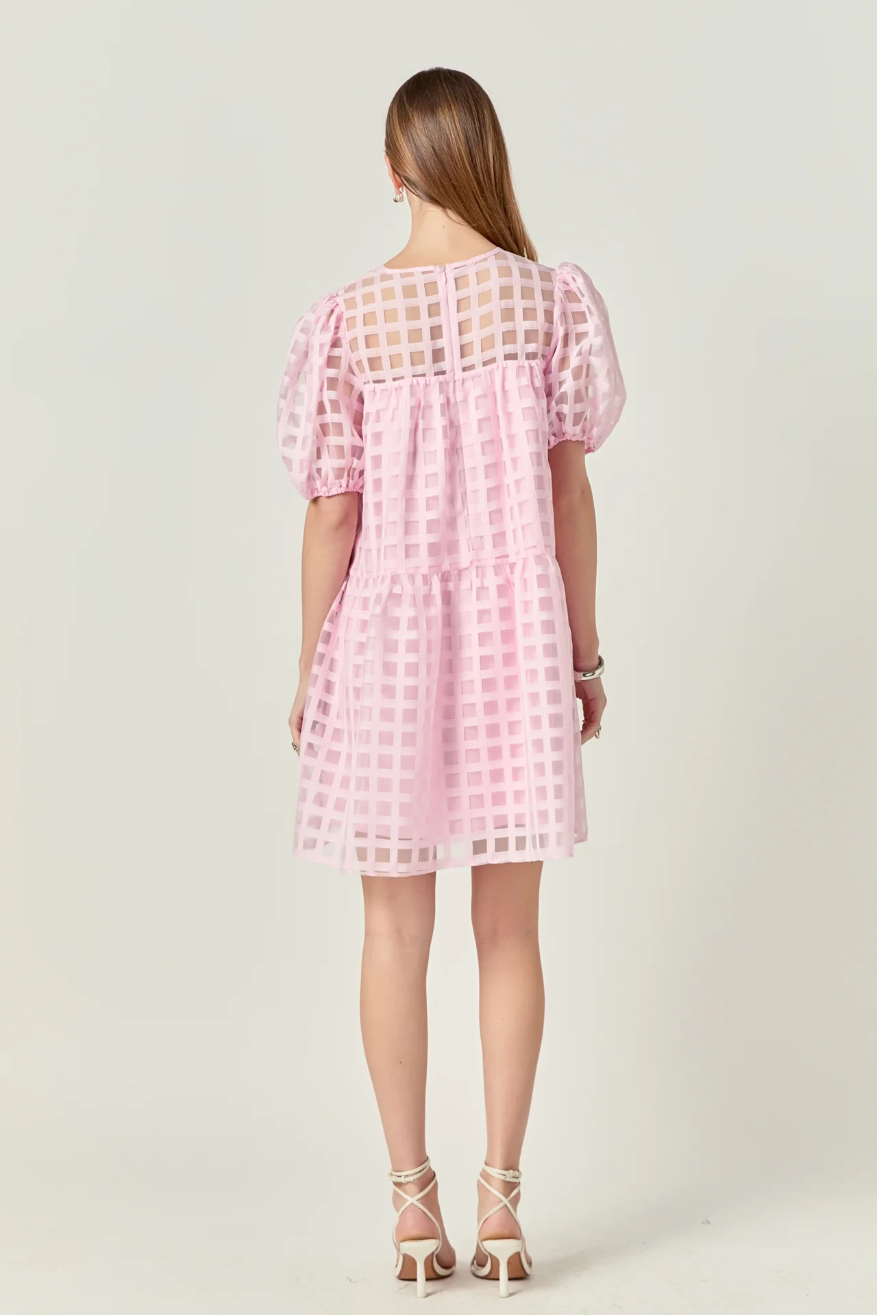 Gridded Organza Mini Dress - Image 24