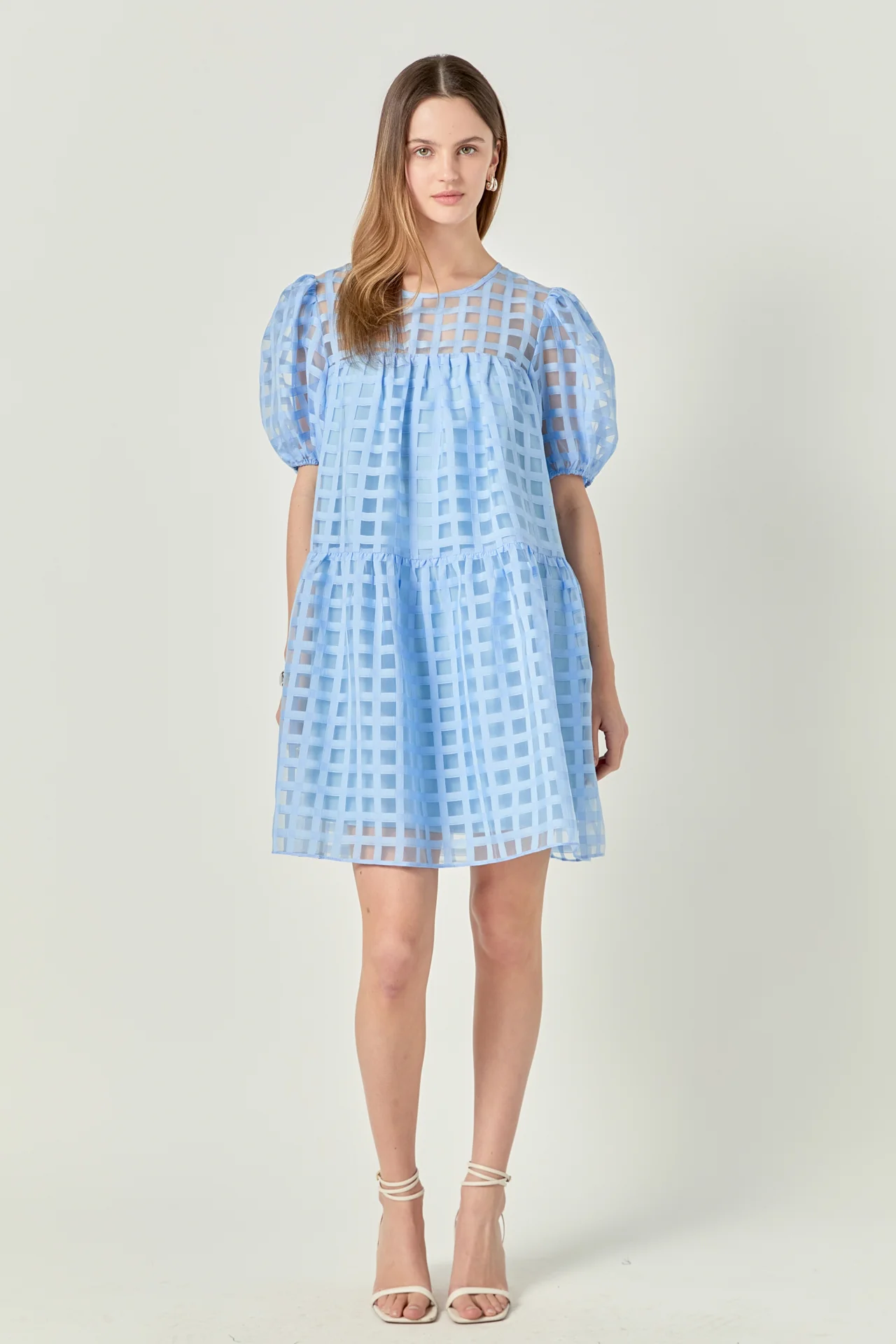 Gridded Organza Mini Dress - Image 26