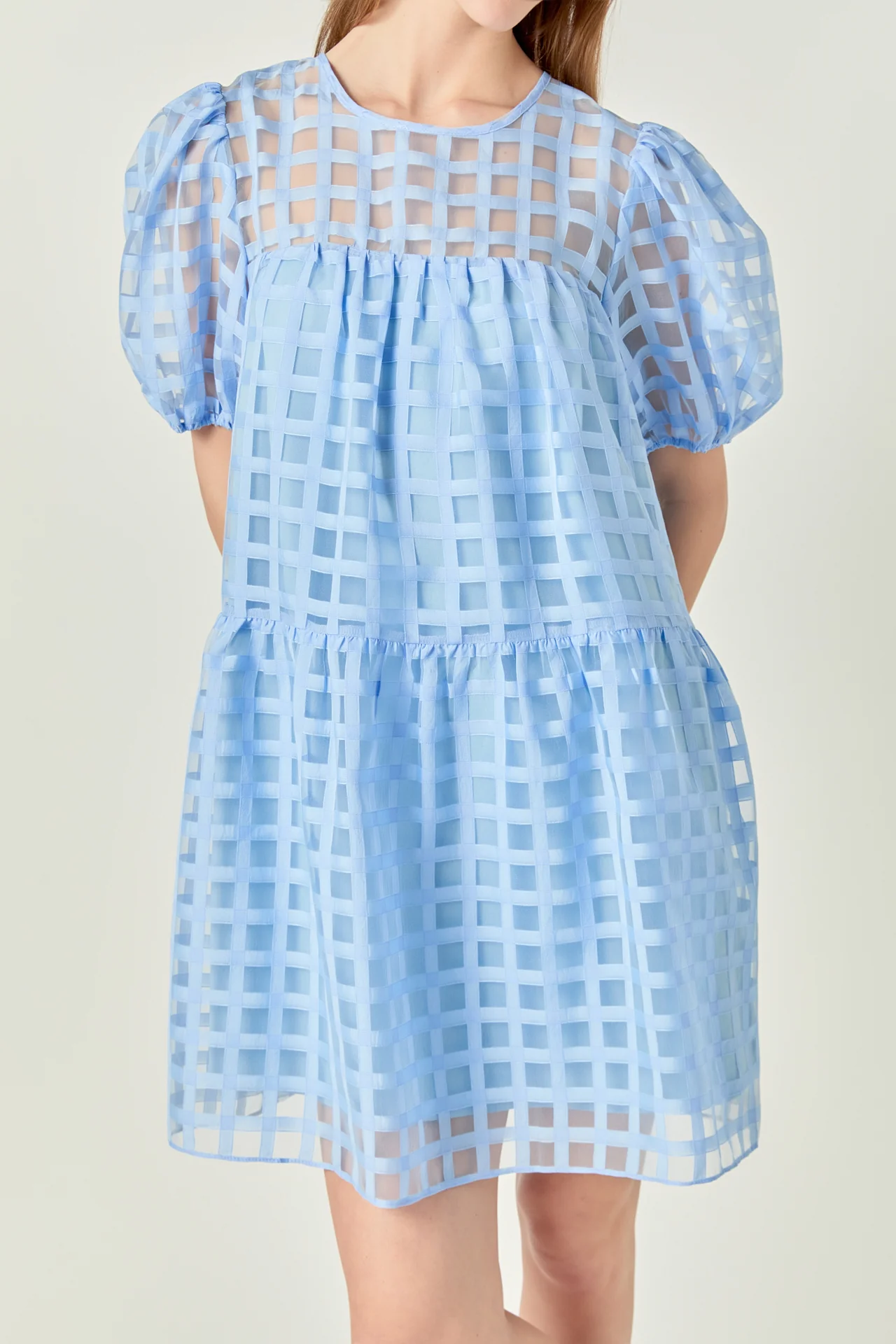 Gridded Organza Mini Dress - Image 27
