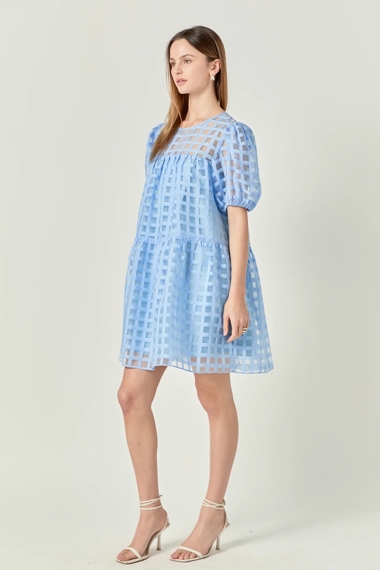 Gridded Organza Mini Dress - Image 28