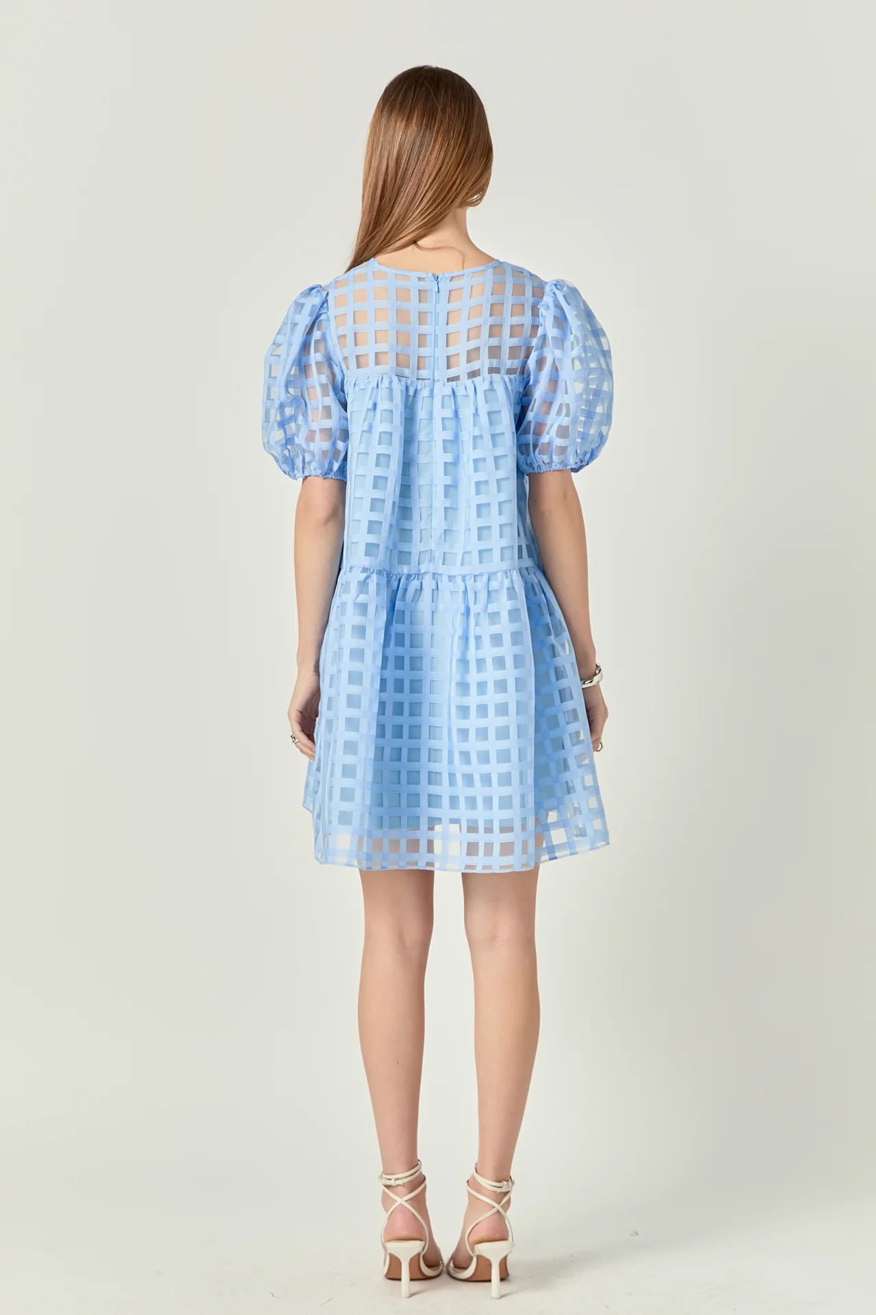 Gridded Organza Mini Dress - Image 29