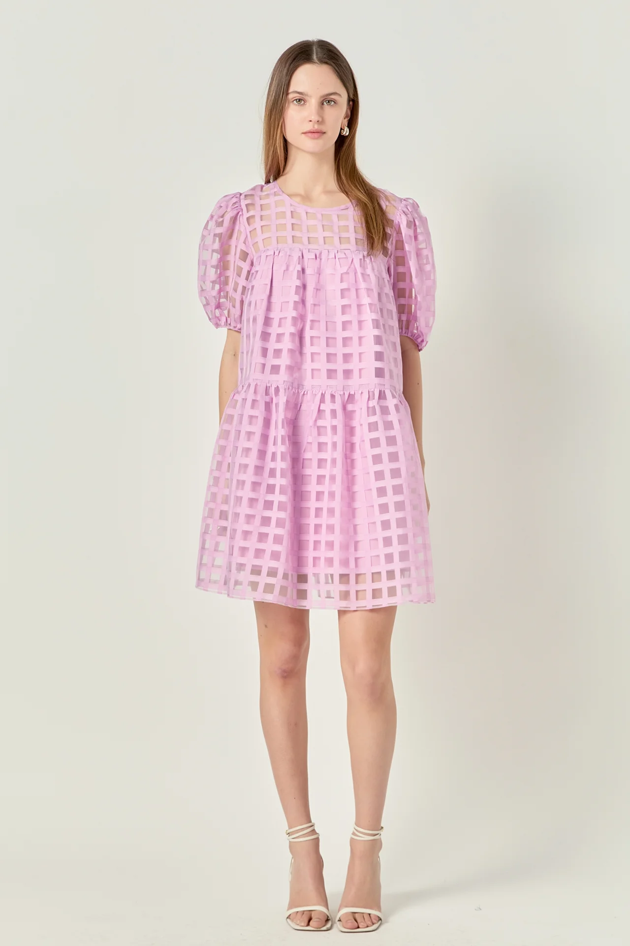 Gridded Organza Mini Dress - Image 31