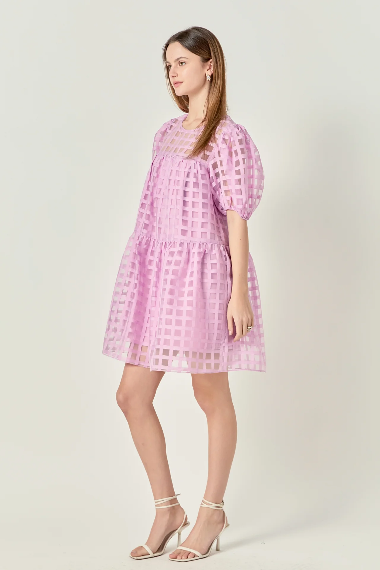 Gridded Organza Mini Dress - Image 33